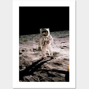 Astronaut Walking on the Lunar Surface Apollo Moon Landing Posters and Art